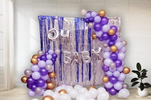 Baby Shower Purple Theme Decoration